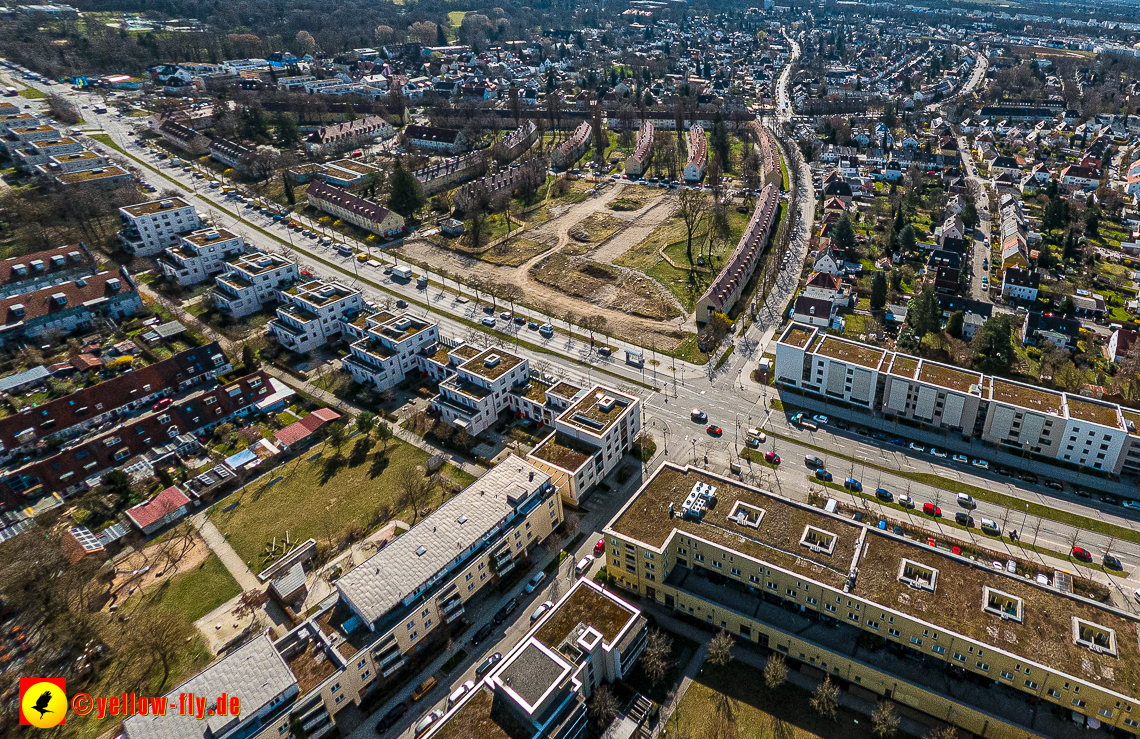 21.03.2023 - Luftbilder von der Baustelle Maikäfersiedlung in Berg am Laim